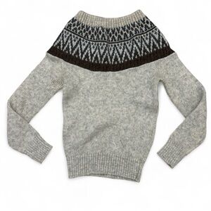 VTG 60s Sears Junior Bazaar Sz S Wool Blend Sweater Rib Knit Native Nordic Style